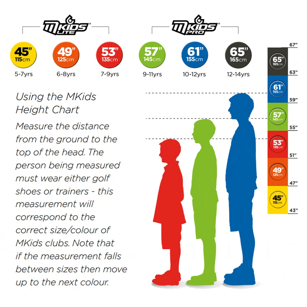 MKids® height sizing chart